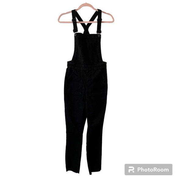 Madewell Black Skinny Overalls: Raw Hem Edition Size Small Style G8317 - Picture 1 of 14